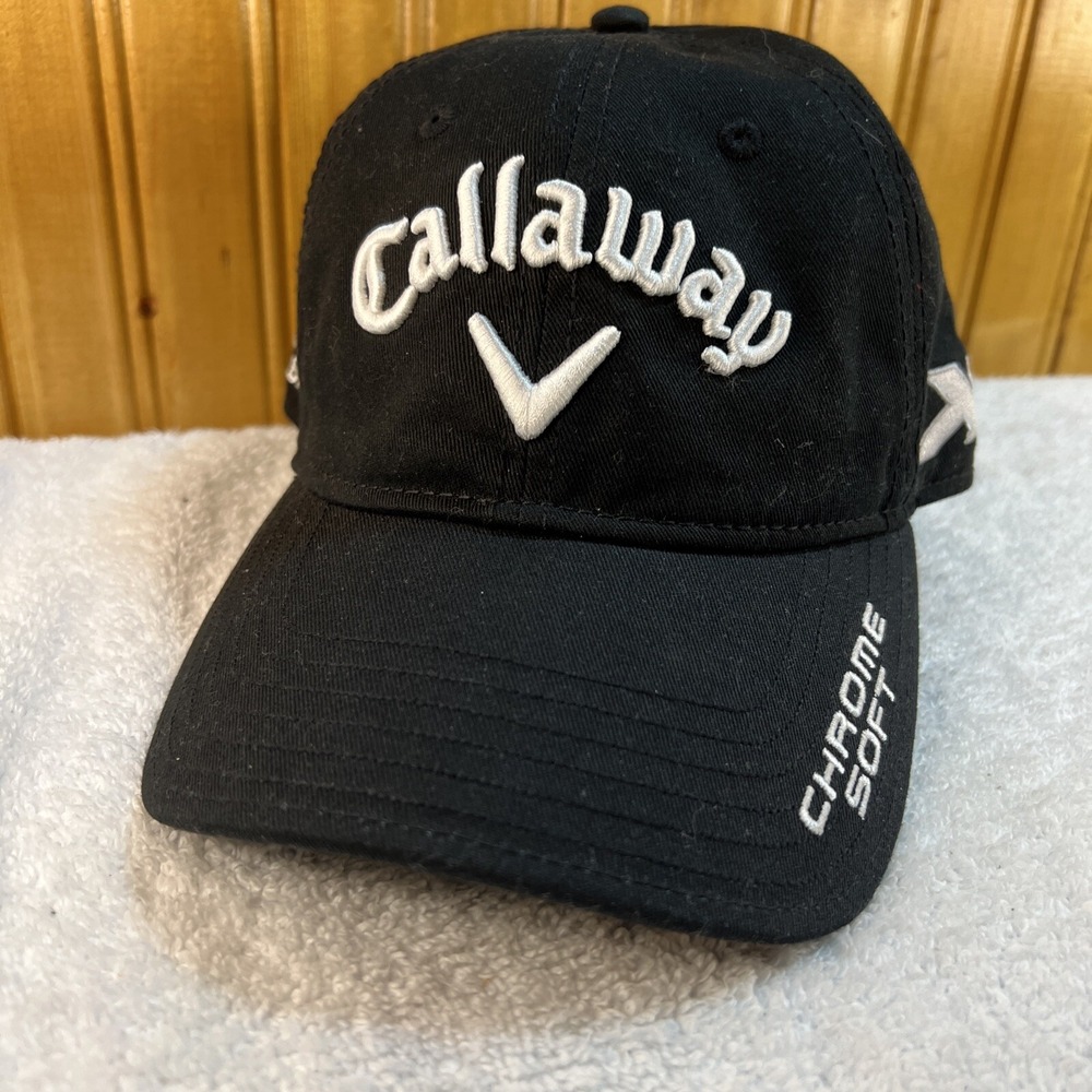 Callaway Black Adjustable Golf Hat Cap Great Big Bertha Odyssey XR Chrome Soft